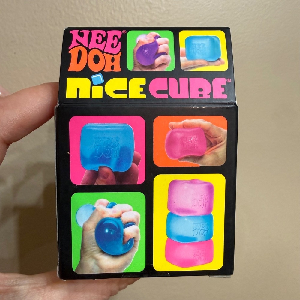 NeeDoh Nice Cube Nee Doh Pink Squishy Fidget Toy Stress Sensory Squeezy NEW - Picture 5 of 5
